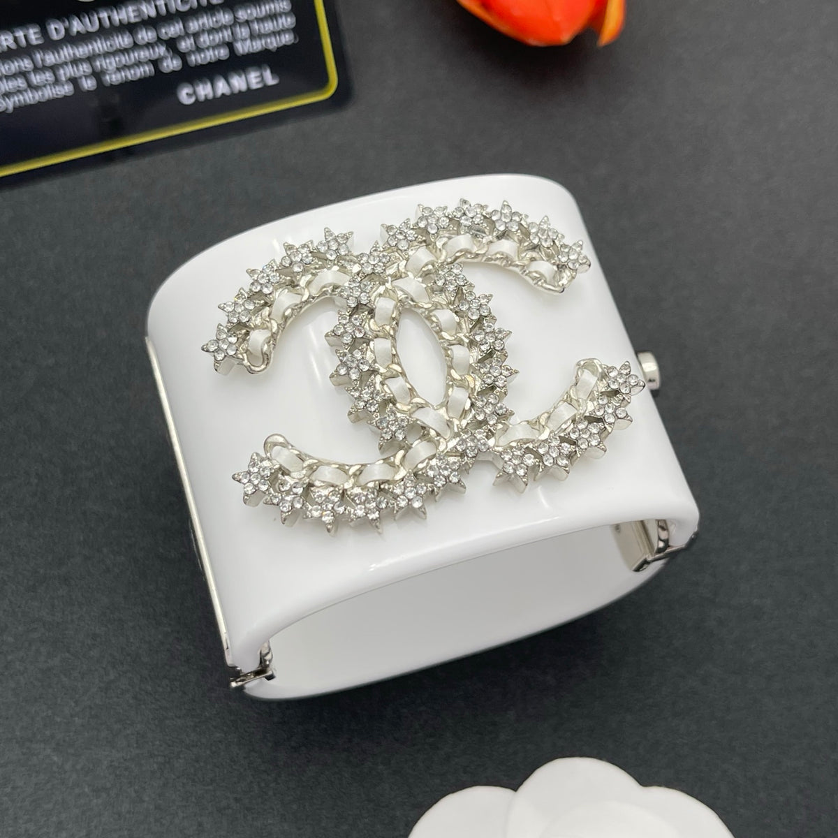 Chanel style acrylic resin bracelets - product photo 2