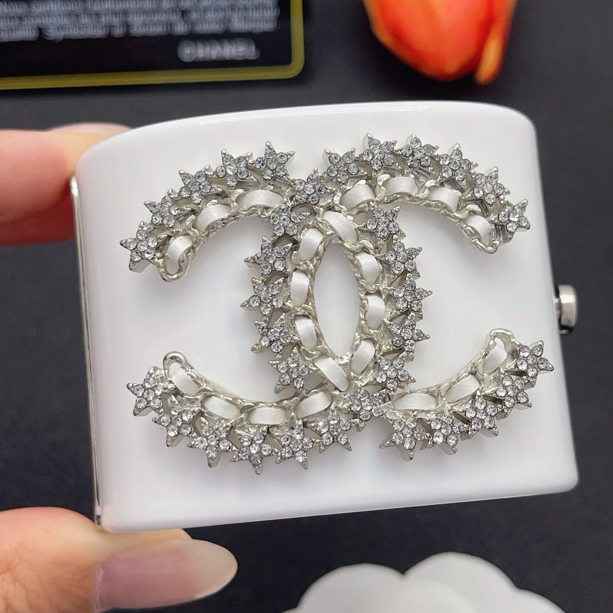 Chanel style acrylic resin bracelets - product photo 1