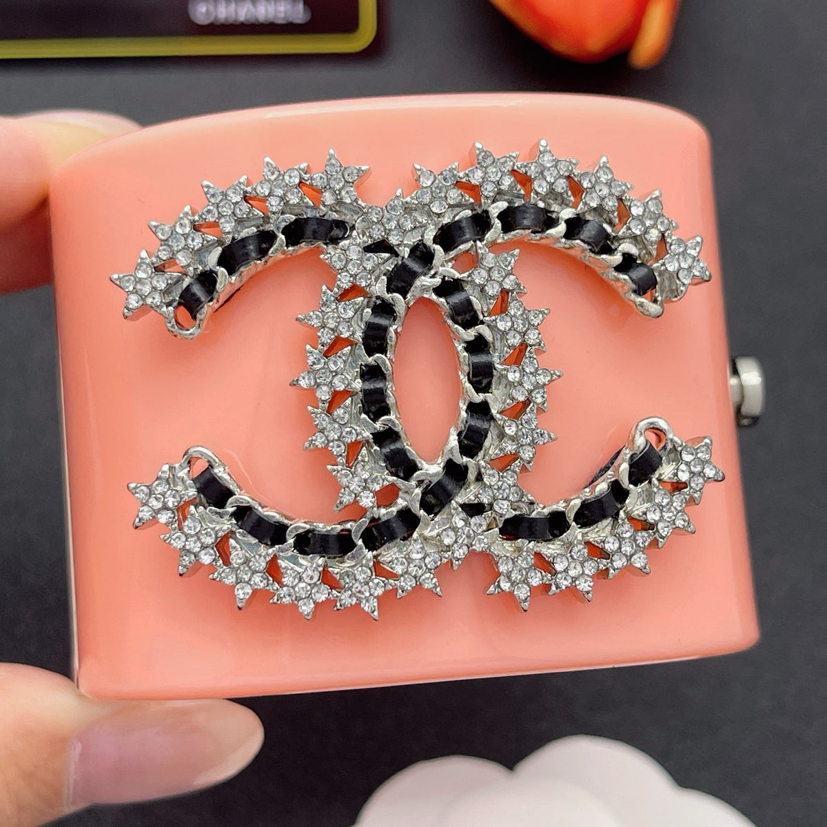 Chanel style acrylic resin bracelets - product photo 1