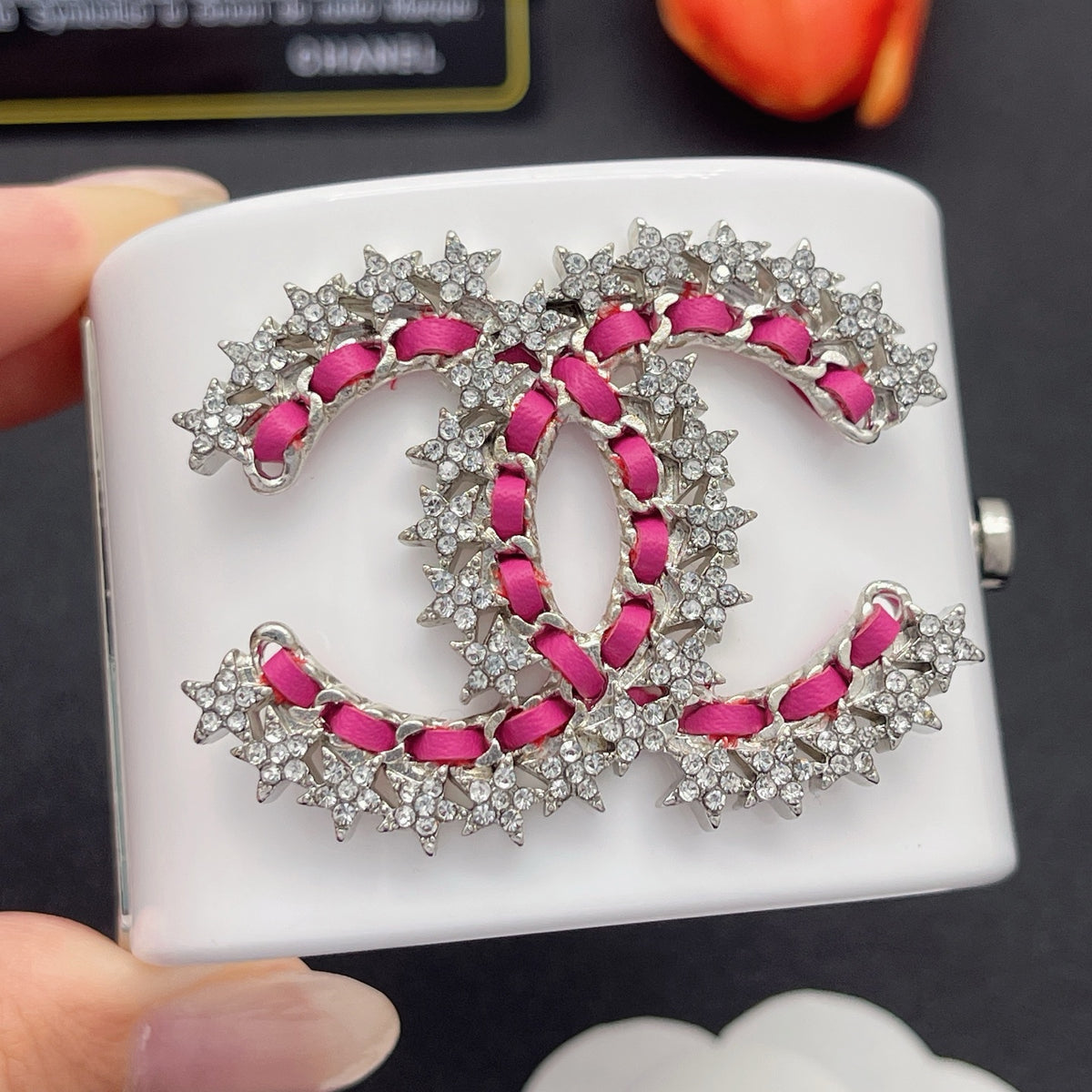 Chanel style acrylic resin bracelets - product photo 1