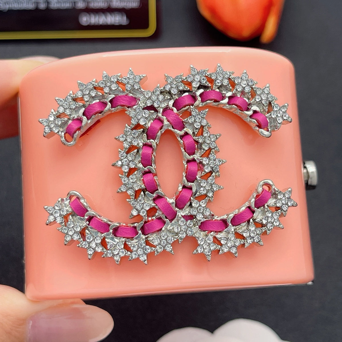 Chanel style acrylic resin bracelets - product photo 1