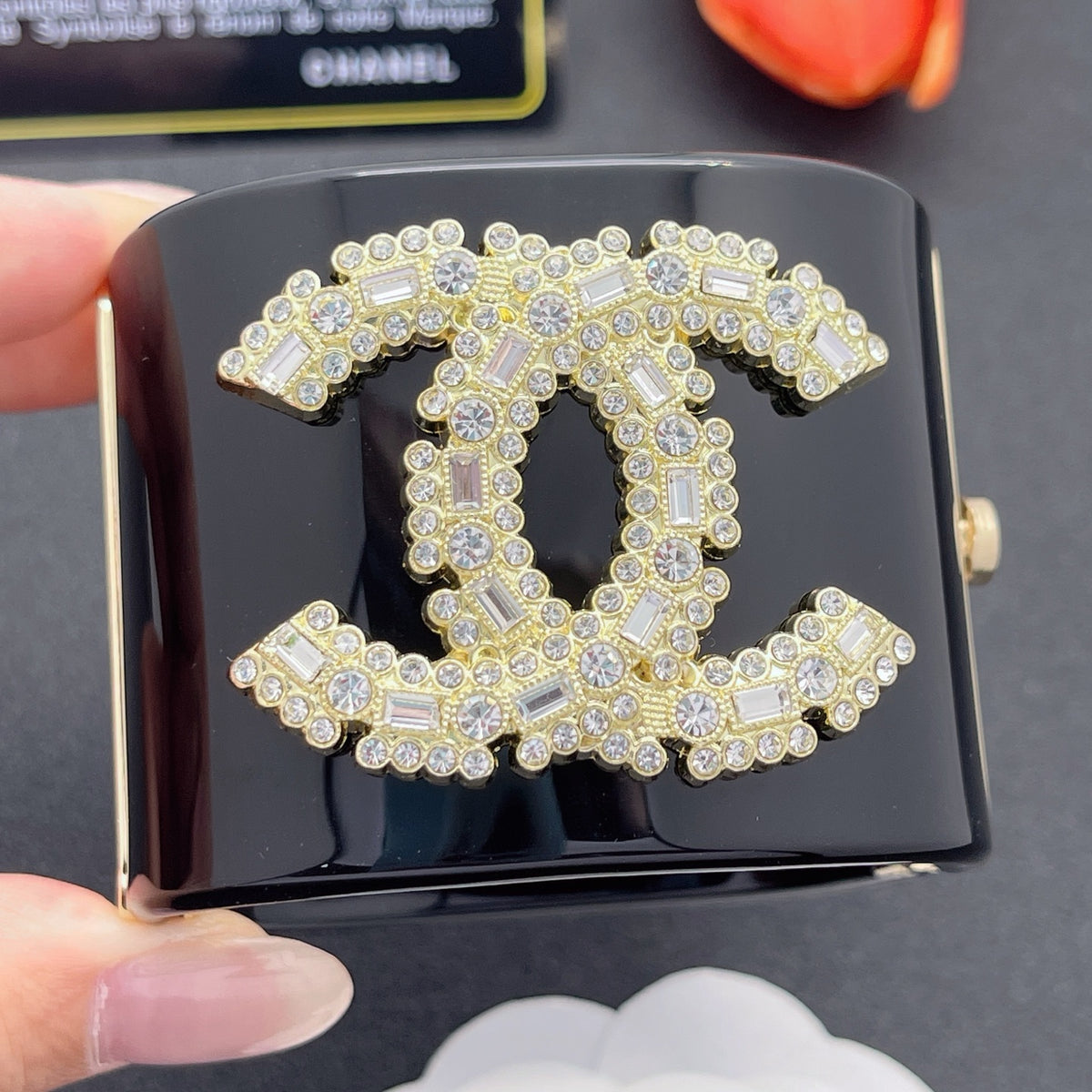 Chanel style acrylic resin bracelets - product photo 1