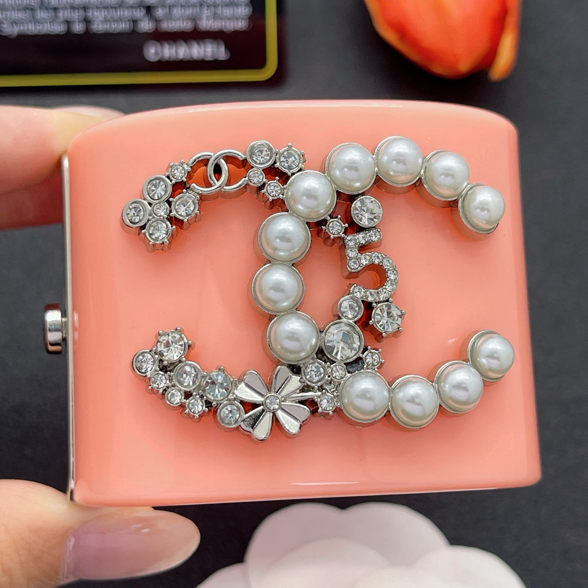 Chanel style acrylic resin bracelets - product photo 1