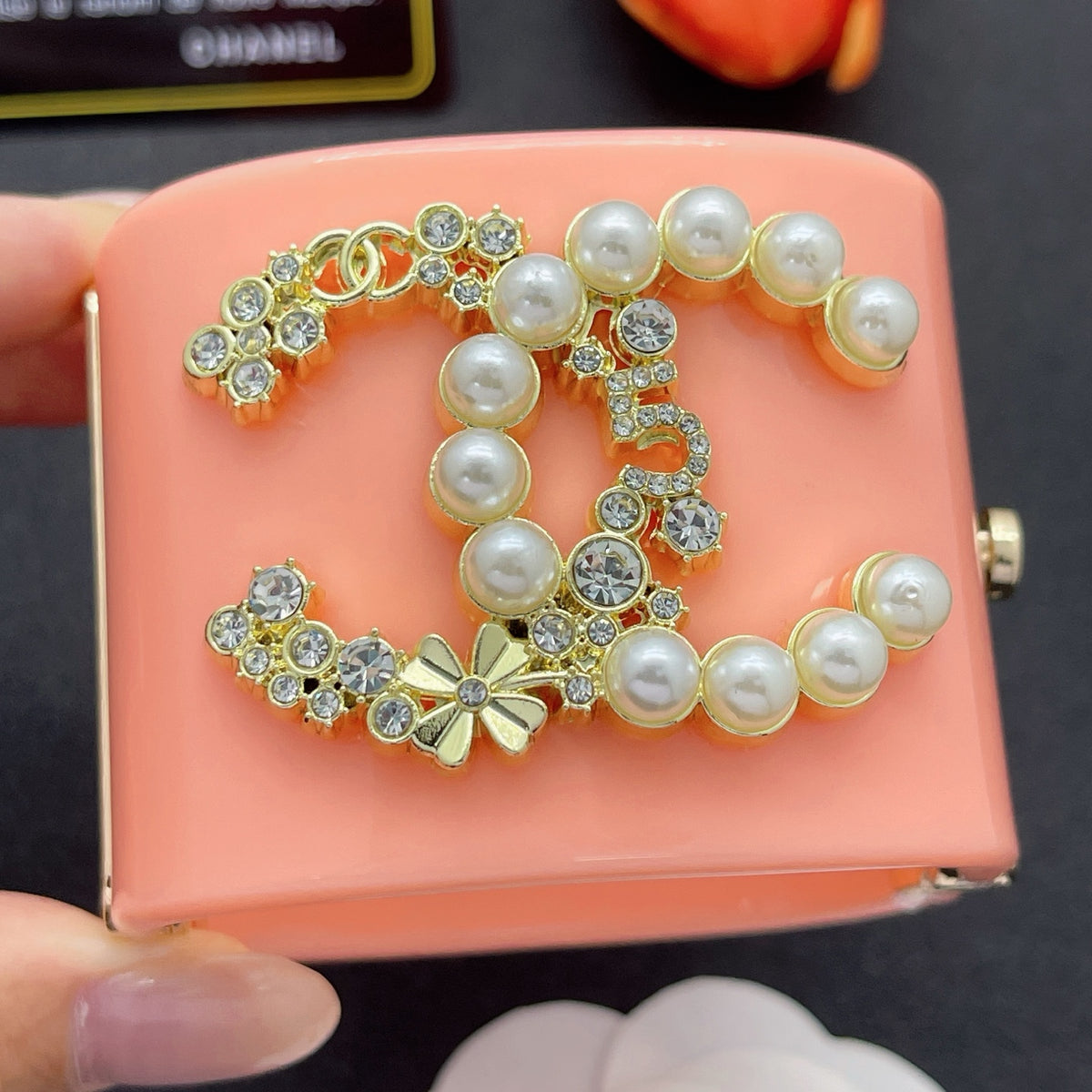 Chanel style acrylic resin bracelets - product photo 1