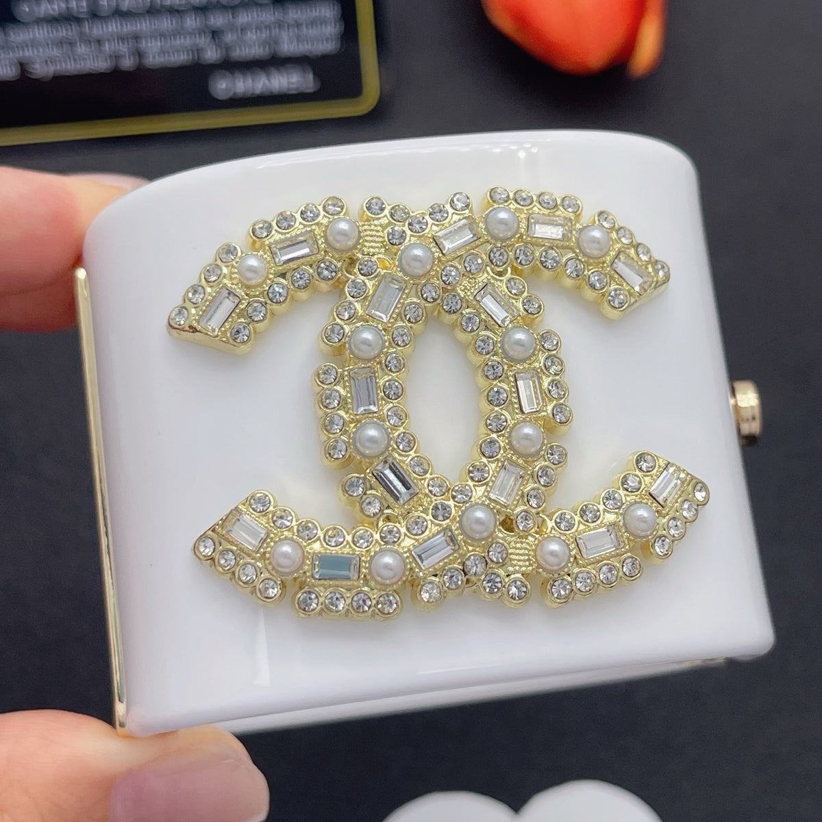 Chanel style acrylic resin bracelets - product photo 1