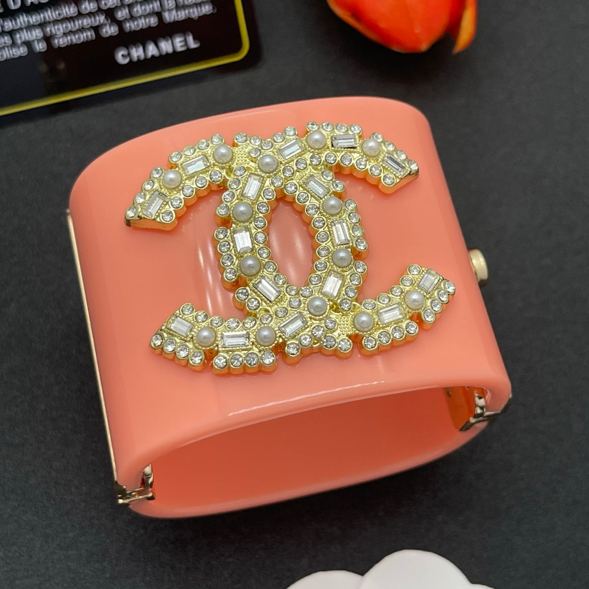 Chanel style acrylic resin bracelets - product photo 2