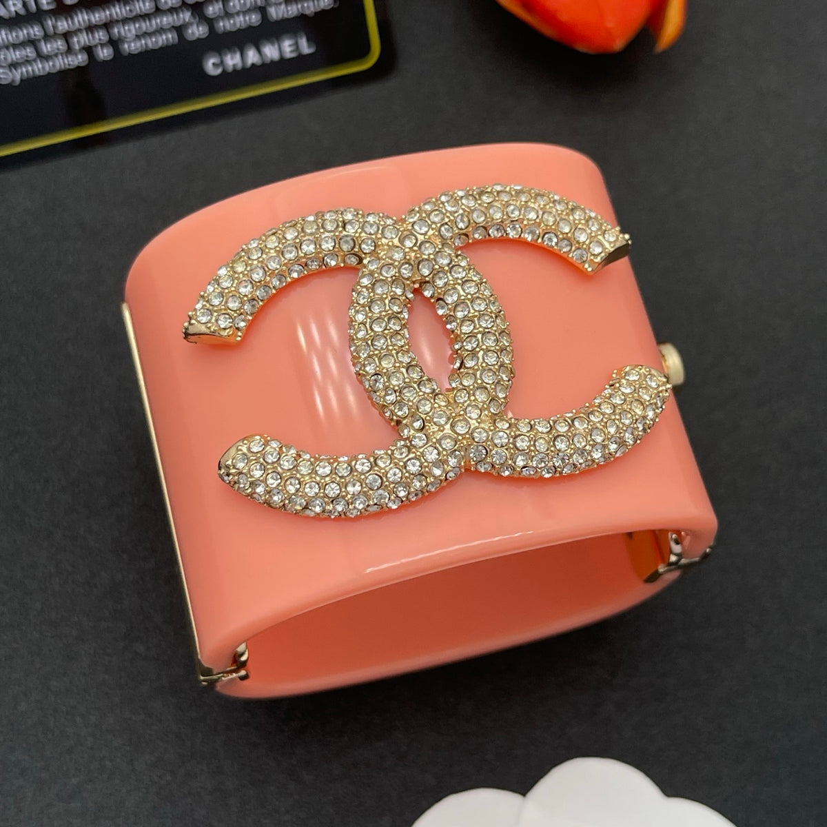 Chanel style acrylic resin bracelets - product photo 2