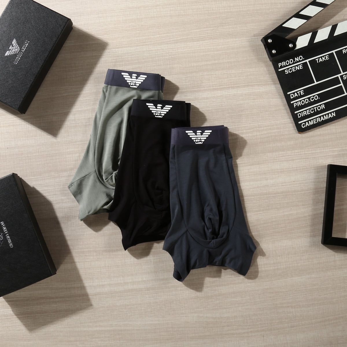 Emporio Armani Black Wing Waist Detail Boxer Briefs, image 5