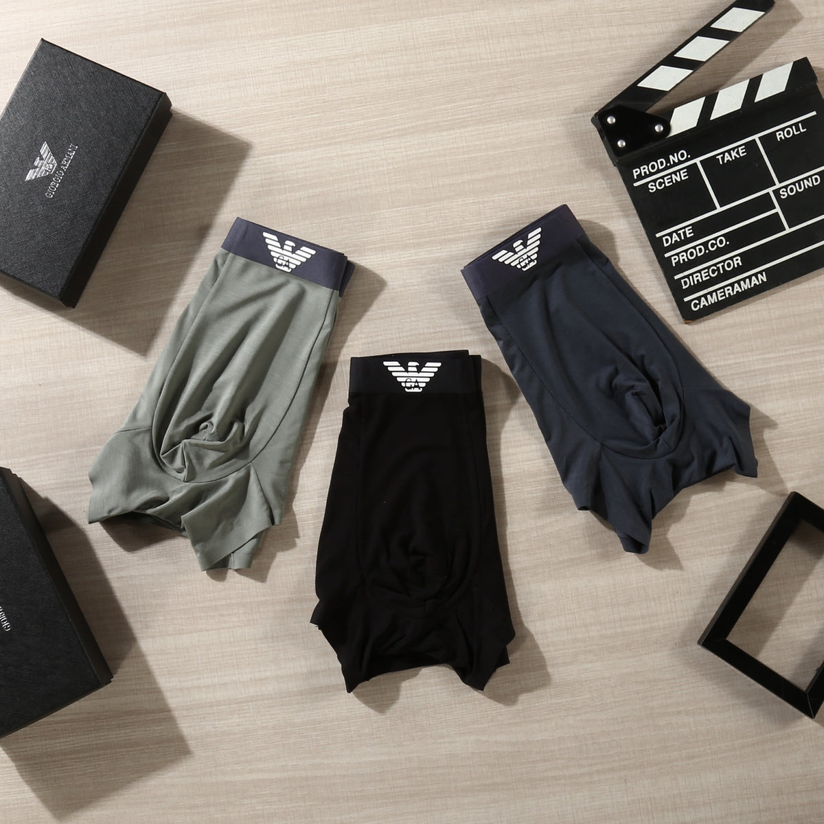 Emporio Armani Black Wing Waist Detail Boxer Briefs, image 6