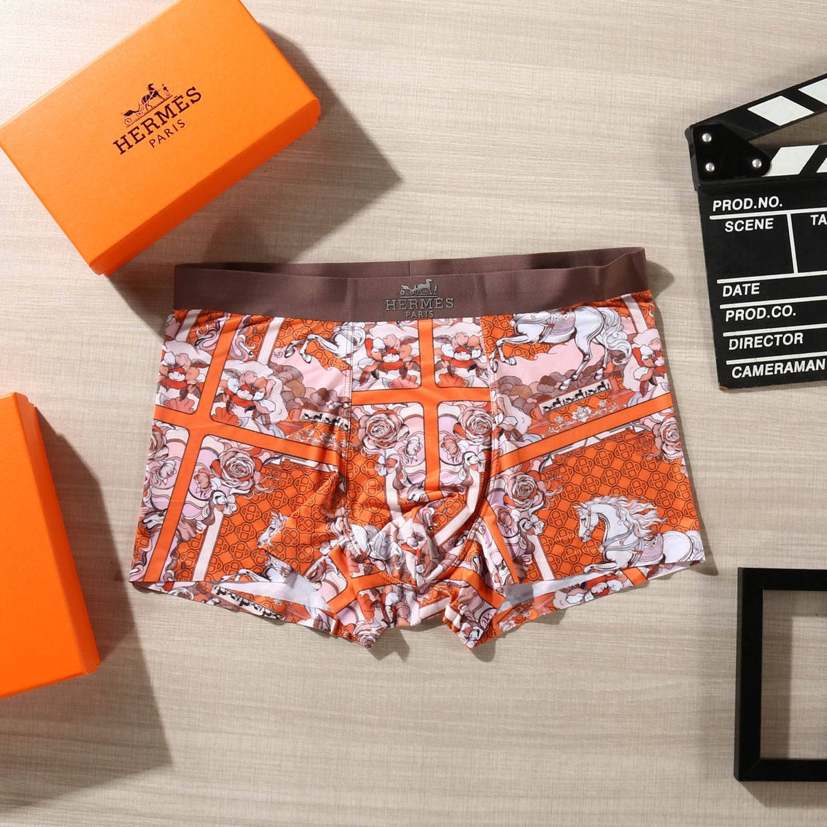 Hermès Bright Red Dense Graphic Print Boxer Briefs, image 7