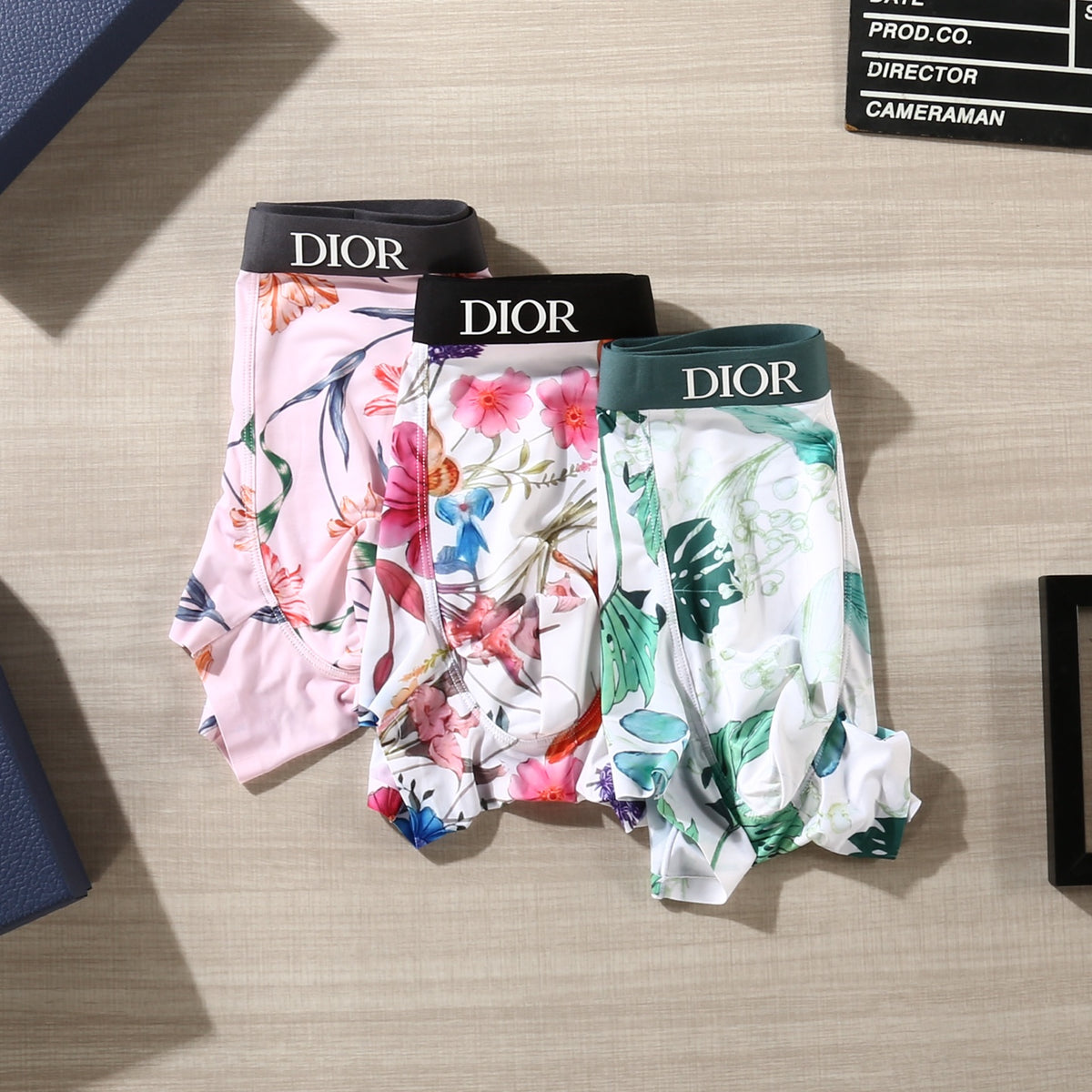 Dior Pink Green White Botanical Print Boxer Briefs, image 5