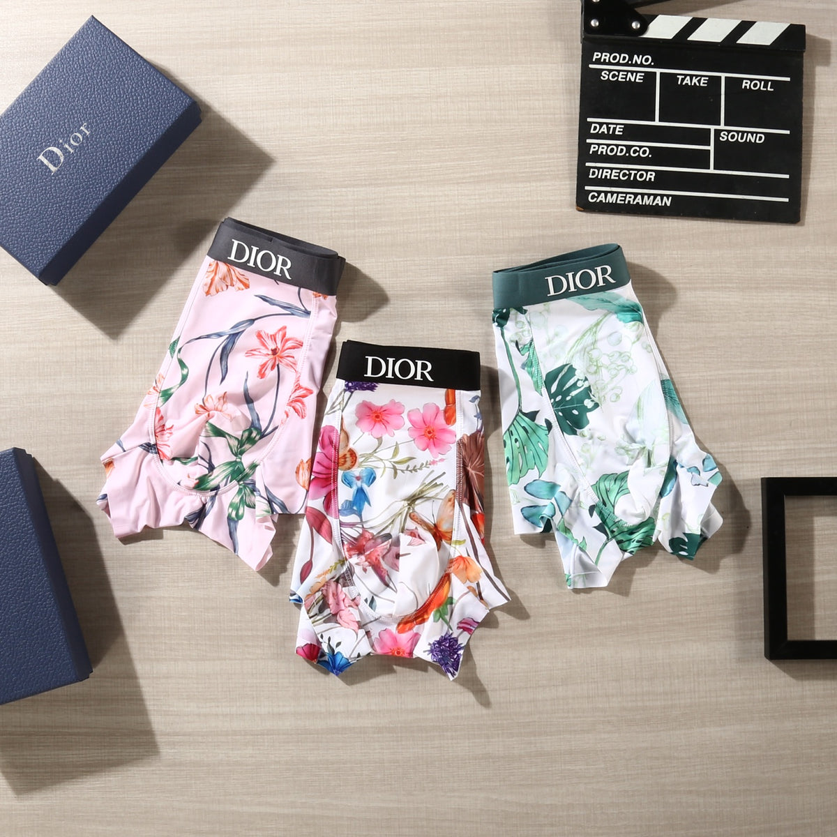 Dior Pink Green White Botanical Print Boxer Briefs, image 6