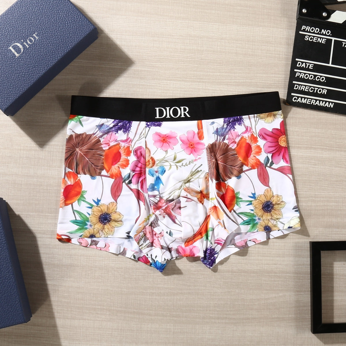 Dior Pink Green White Botanical Print Boxer Briefs, image 7