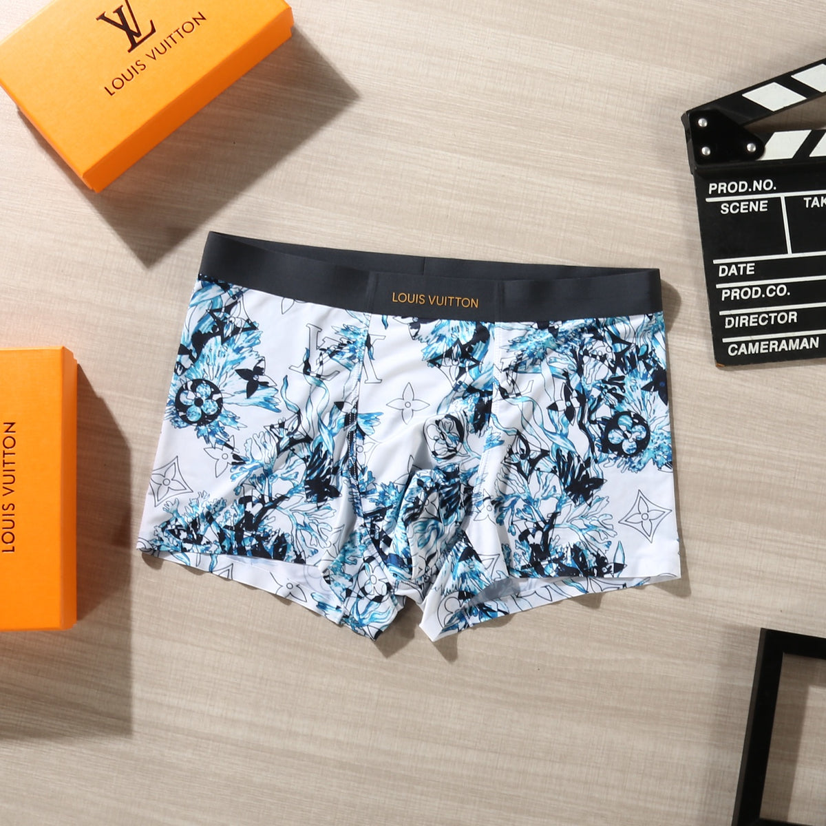 Louis Vuitton White Black Dense Botanical Print Boxer Briefs, image 8
