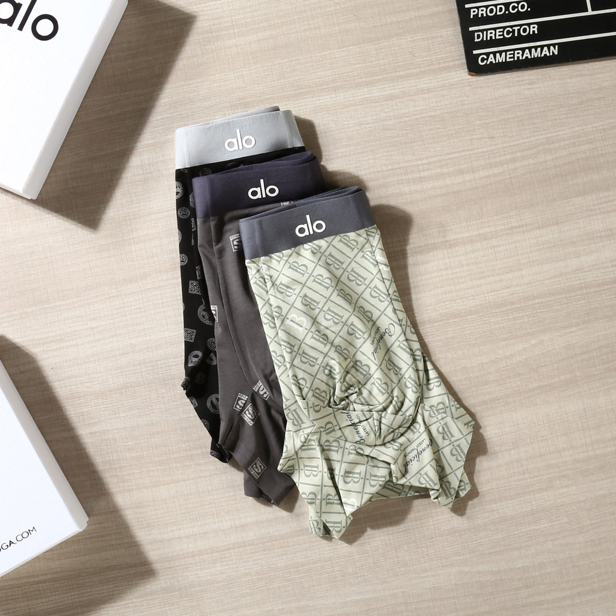 Alo Grey Dark Allover Small Motifs Boxer Briefs, image 5