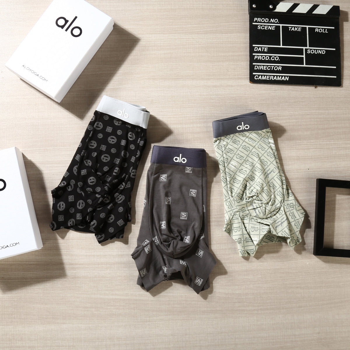 Alo Grey Dark Allover Small Motifs Boxer Briefs, image 6