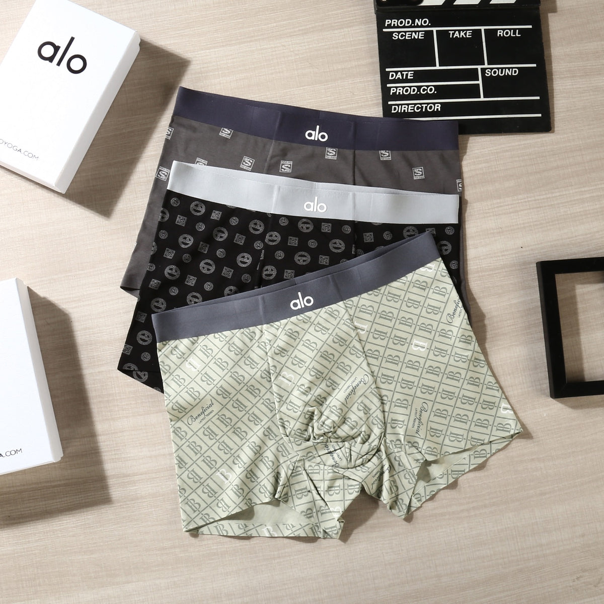 Alo Grey Dark Allover Small Motifs Boxer Briefs, image 4