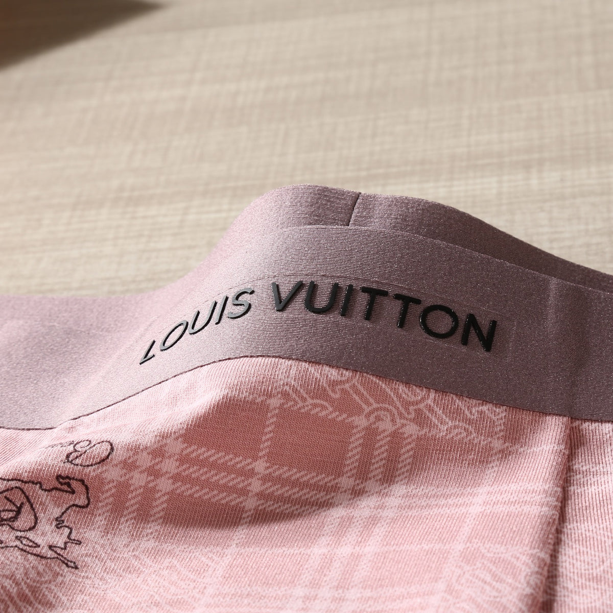 Louis Vuitton Grey Pink White Dense Geometric Print Boxer Briefs, image 9