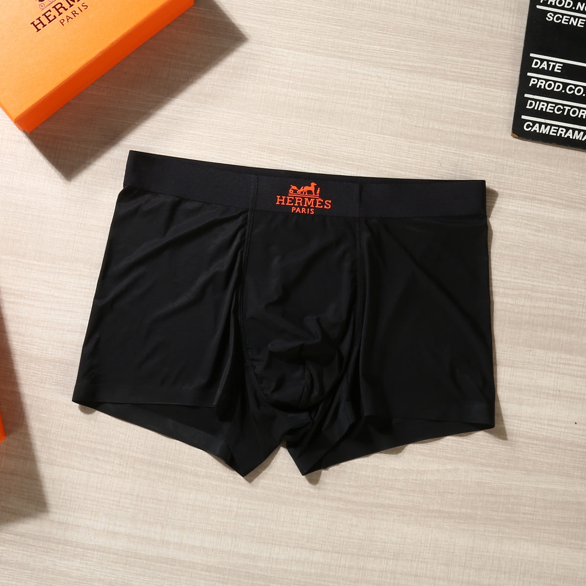 Hermès Black Grey Blue Small Orange Waist Motif Boxer Briefs, image 8