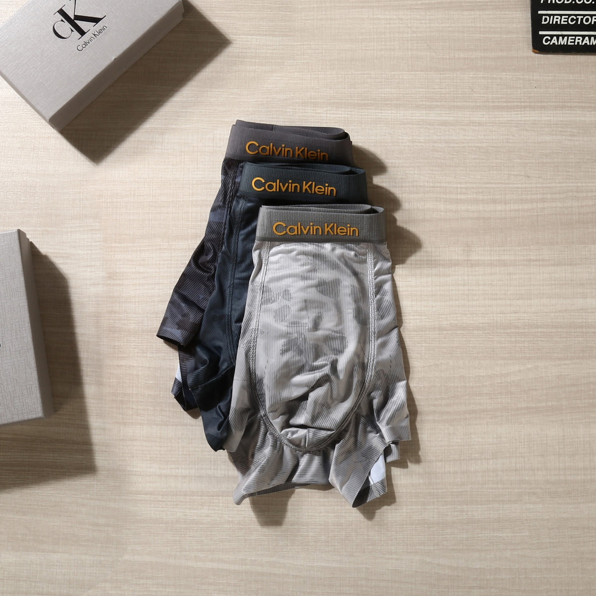 Calvin Klein Black Grey Tonal Camouflage Waist Boxer Briefs, image 5