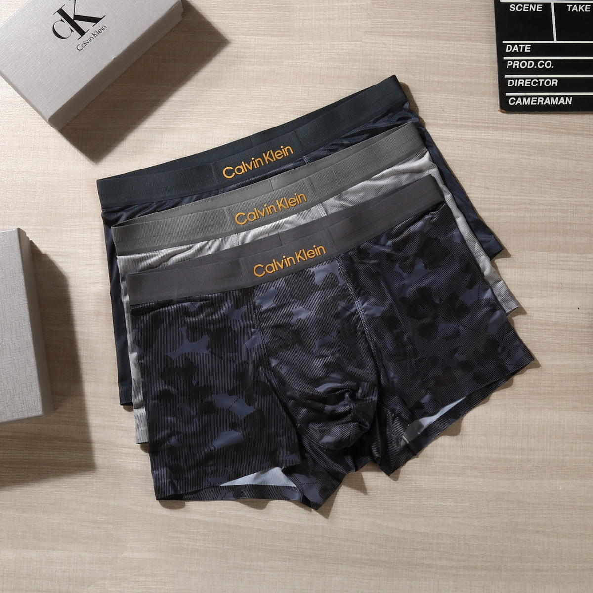 Calvin Klein Black Grey Tonal Camouflage Waist Boxer Briefs, image 1