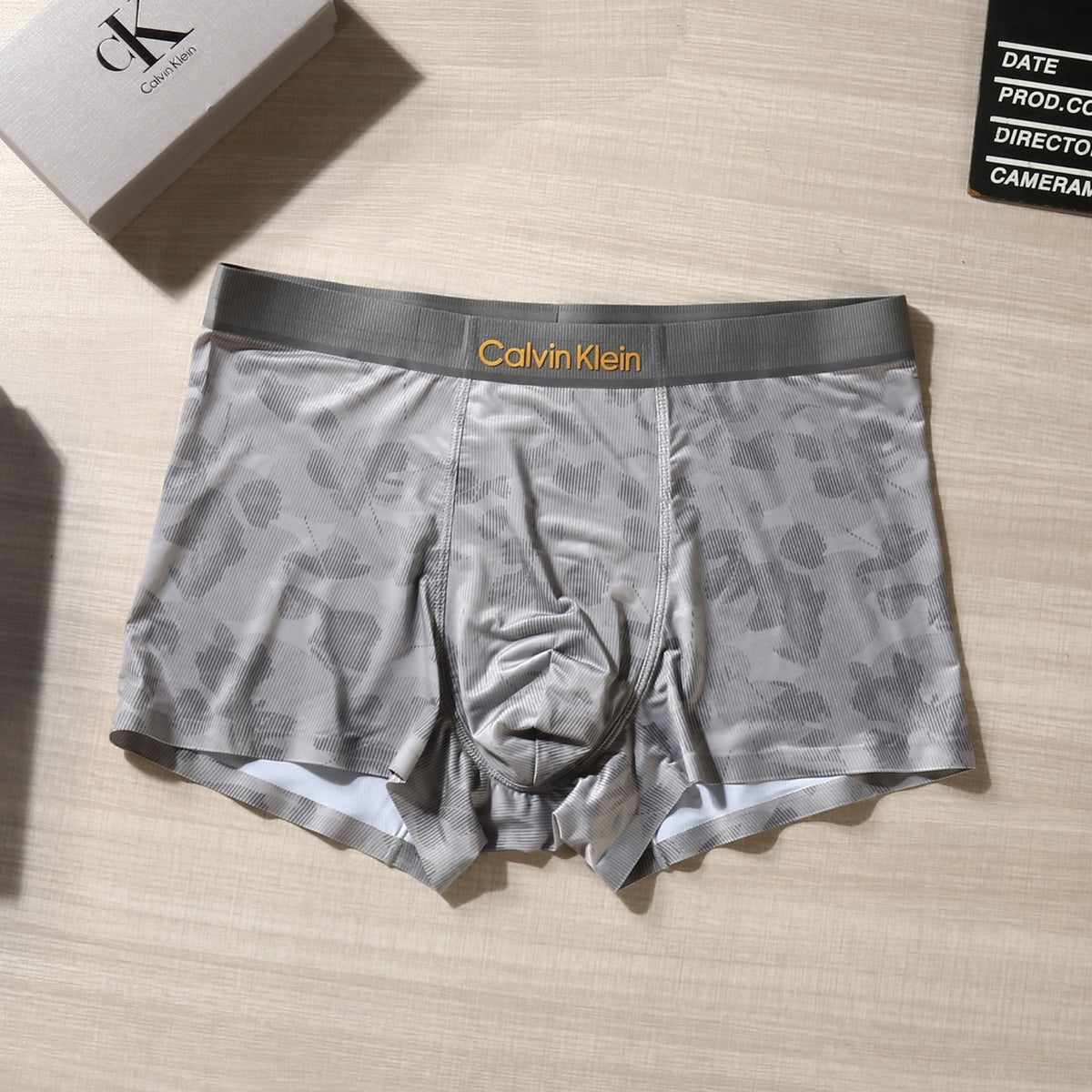 Calvin Klein Black Grey Tonal Camouflage Waist Boxer Briefs, image 8