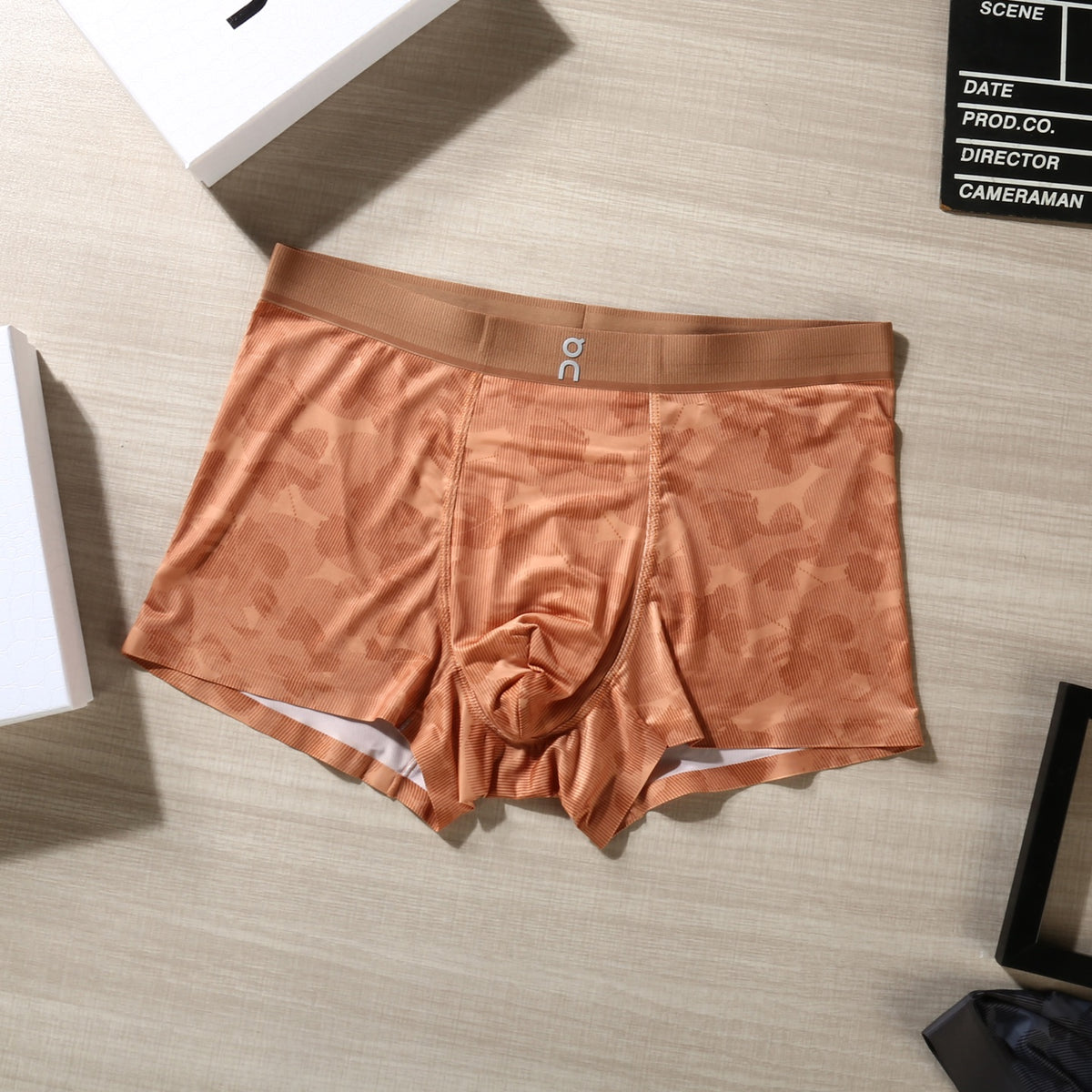 On Green Camouflage Orange Waist Boxer Briefs, image 8