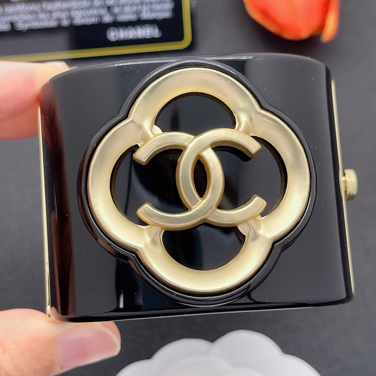 Chanel style acrylic resin bracelets - product photo 1
