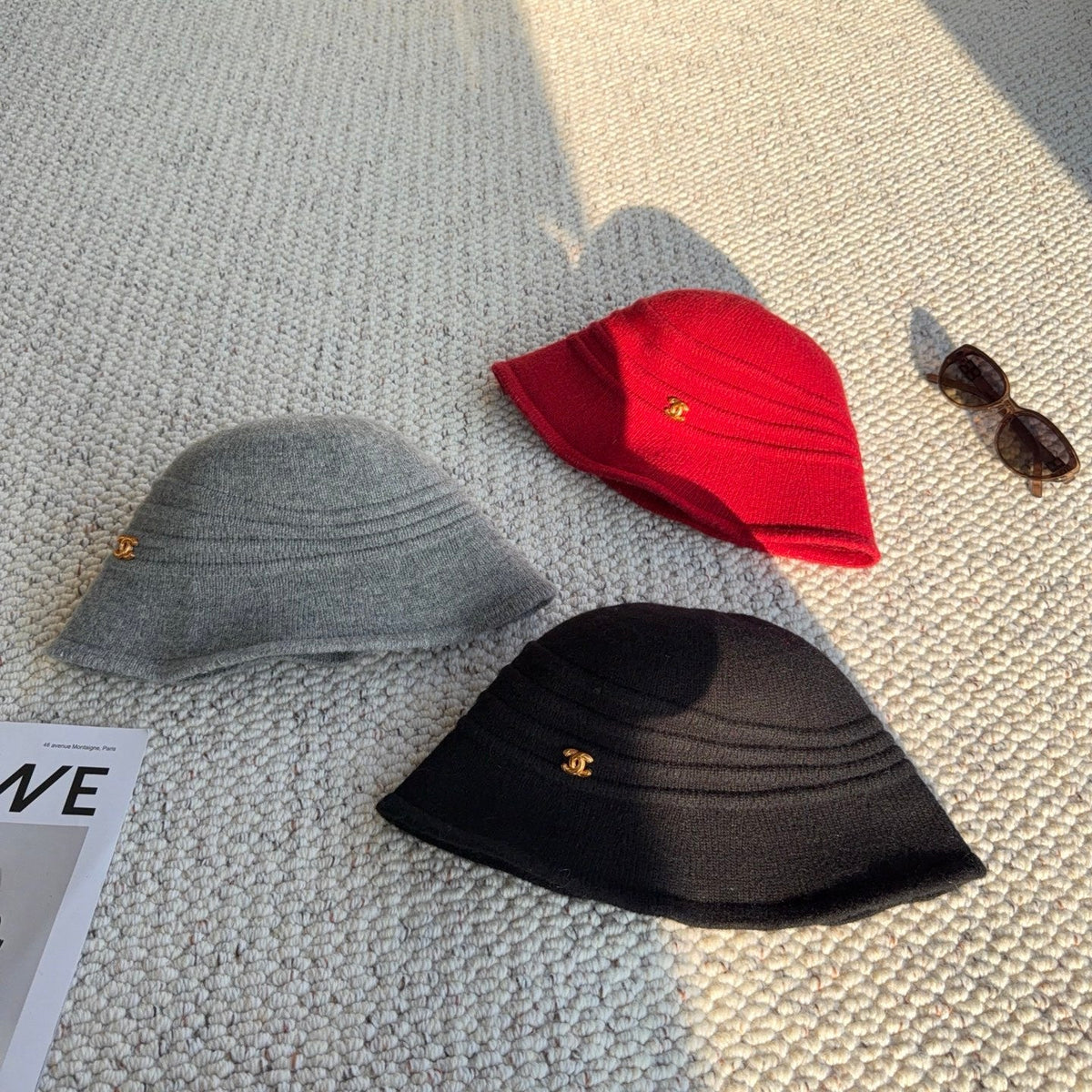 Chanel Wool Metal Logo Bucket Hat - image 7