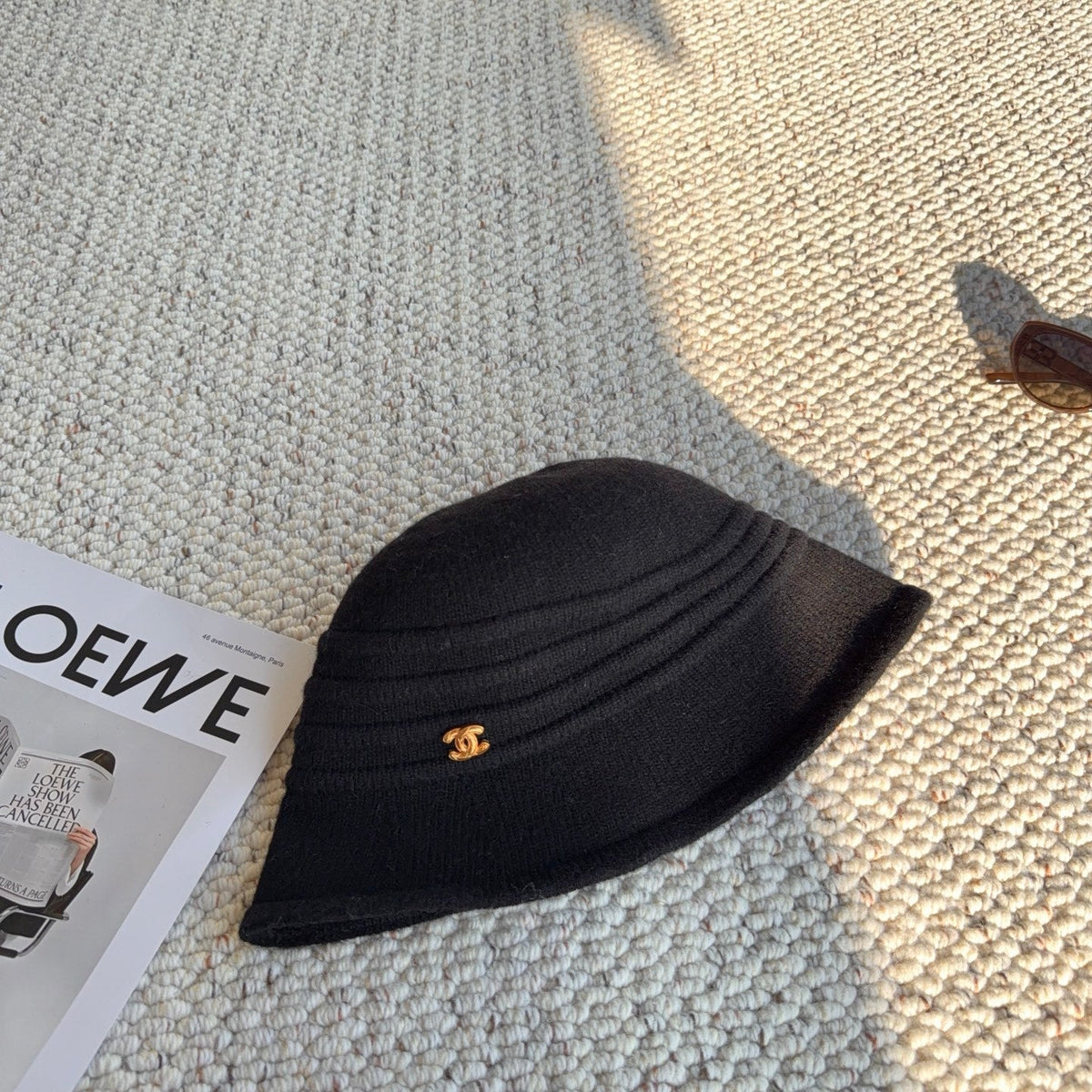 Chanel Wool Metal Logo Bucket Hat - image 5
