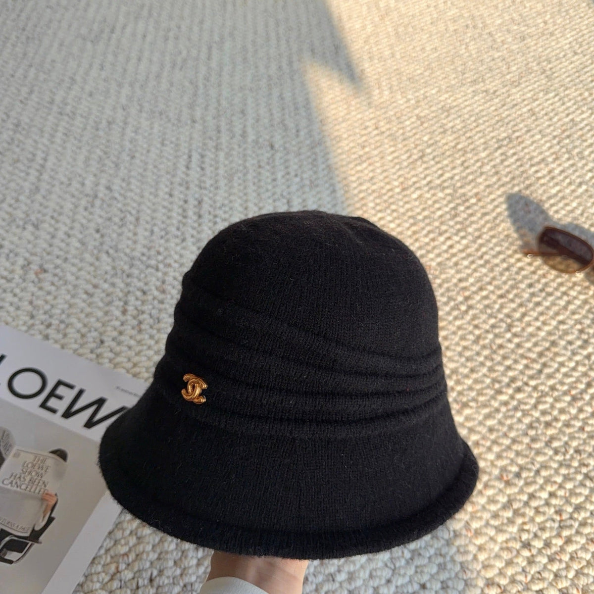 Chanel Wool Metal Logo Bucket Hat - image 2
