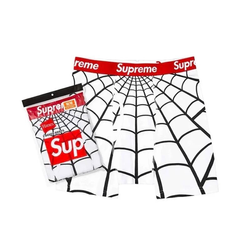 Supreme White Red Black Web Pattern Boxer Briefs, image 2