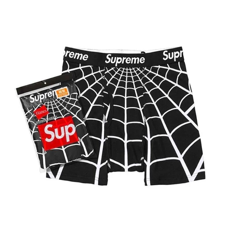 Supreme White Red Black Web Pattern Boxer Briefs, image 4