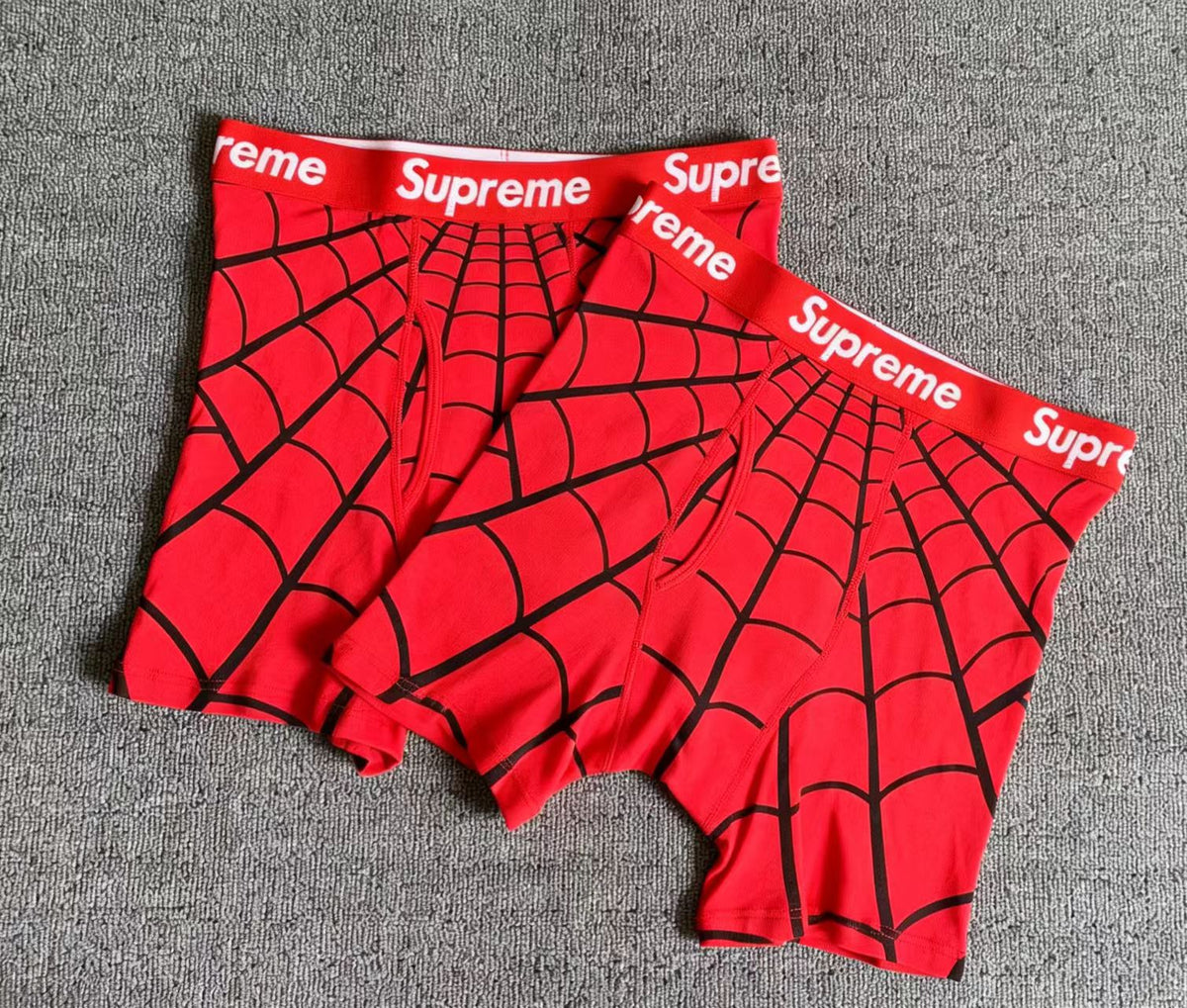 Supreme White Red Black Web Pattern Boxer Briefs, image 7