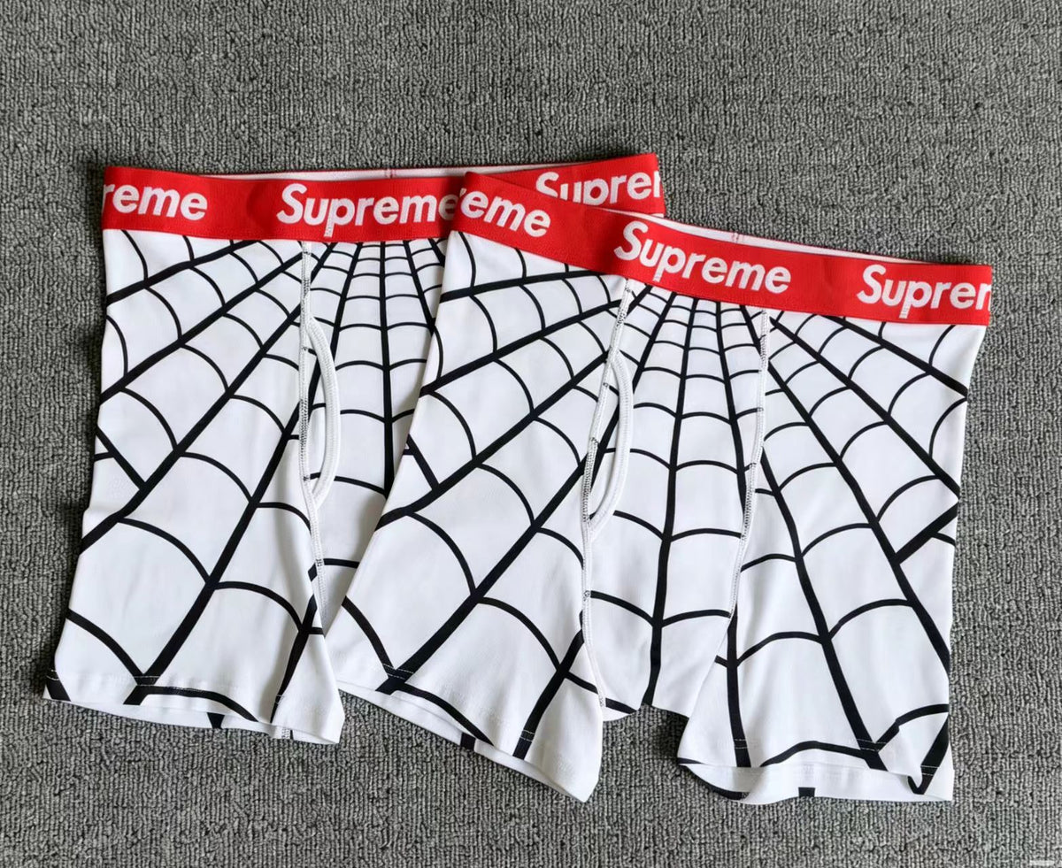 Supreme White Red Black Web Pattern Boxer Briefs, image 5
