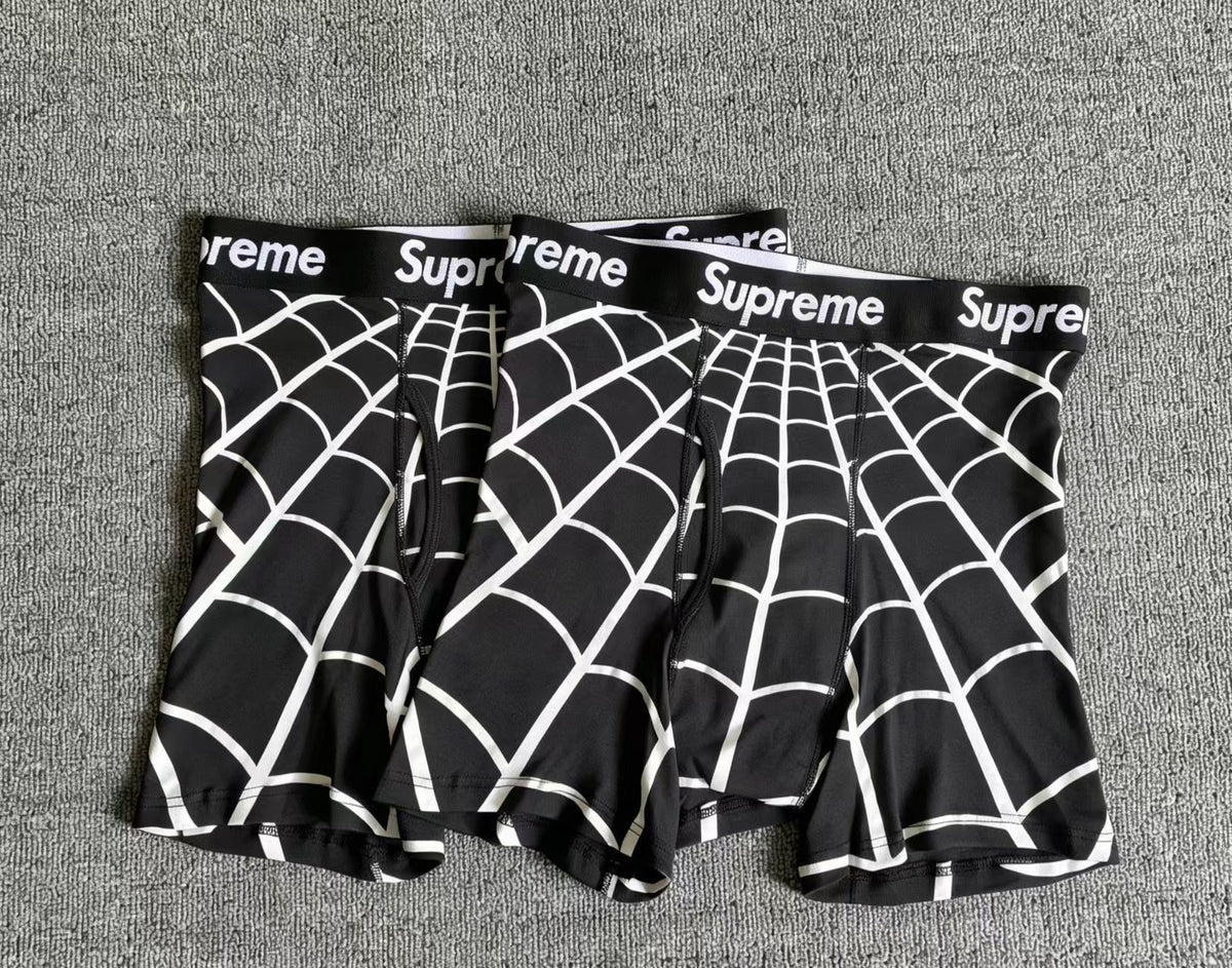 Supreme White Red Black Web Pattern Boxer Briefs, image 6