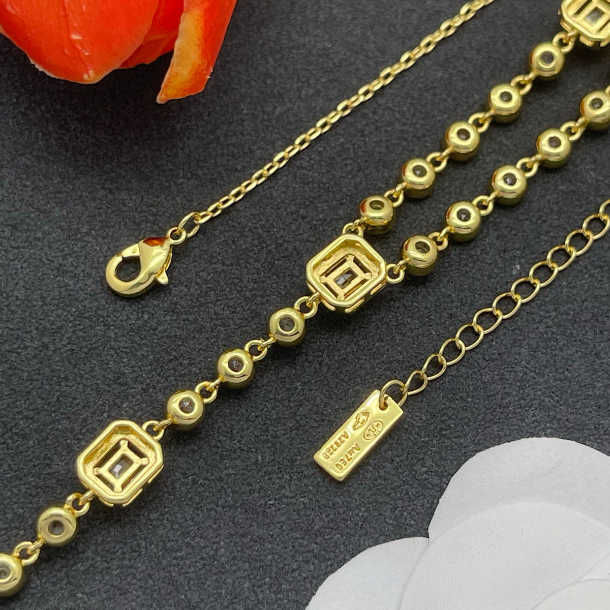 Messika Crystal Y-Drop necklace in Gold Tone, detail view 7