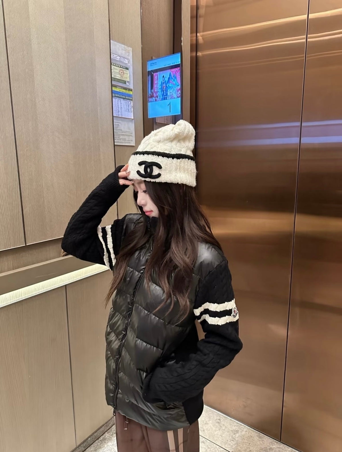 Chanel Cable Knit Plush Beanie - image 9