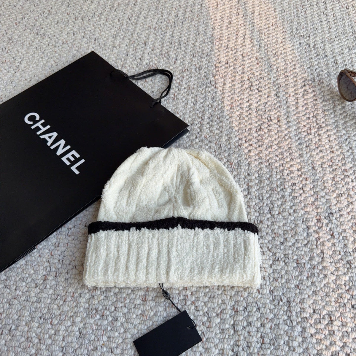 Chanel Cable Knit Plush Beanie - image 2