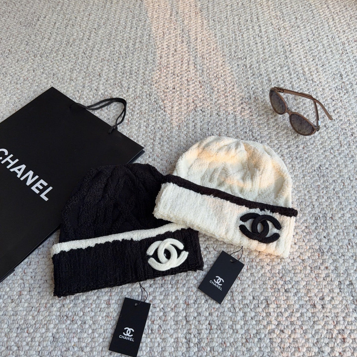 Chanel Cable Knit Plush Beanie - image 8