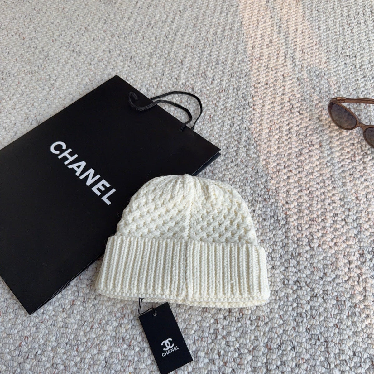 Chanel Cable Knit Cashmere Beanie - image 2