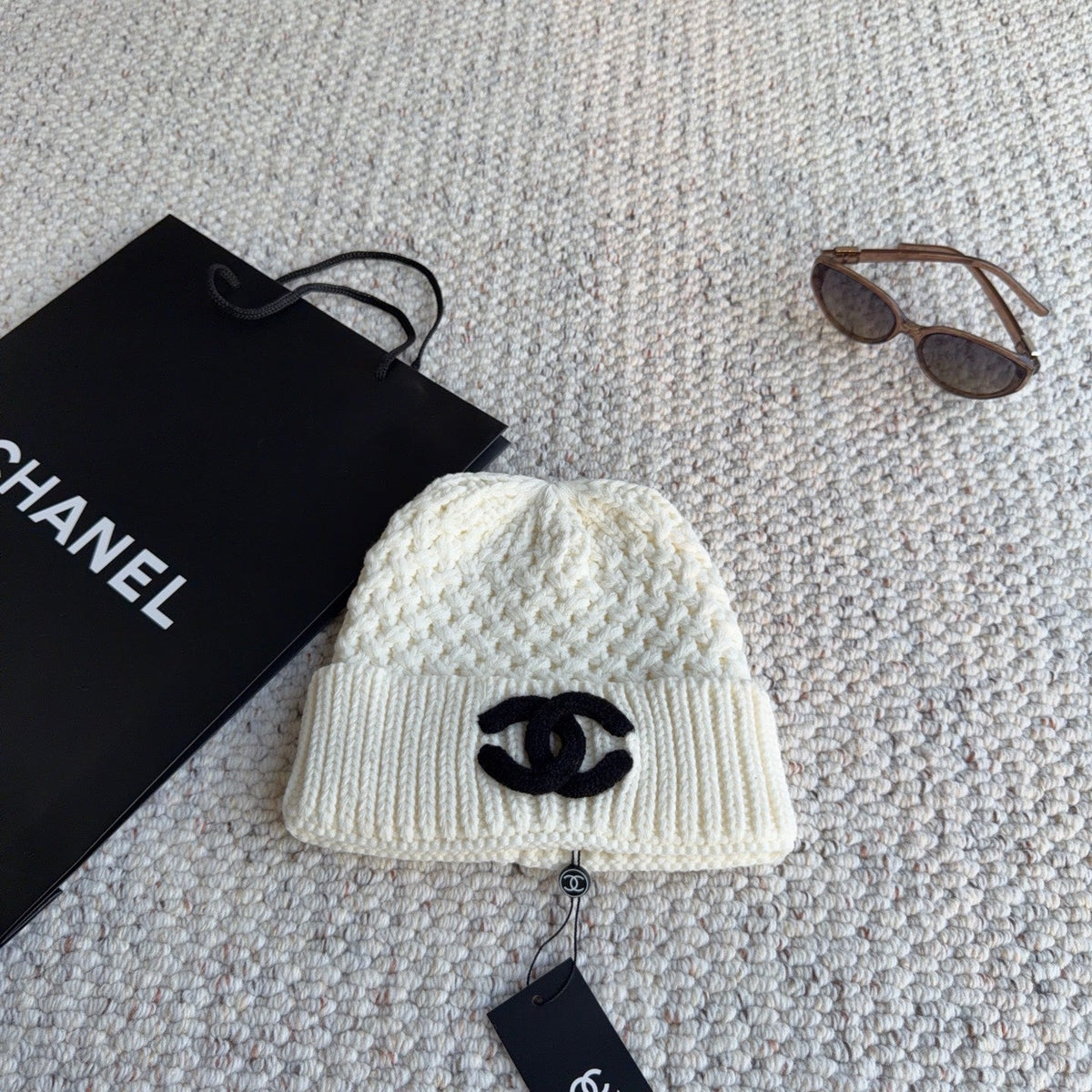 Chanel Cable Knit Cashmere Beanie - image 7