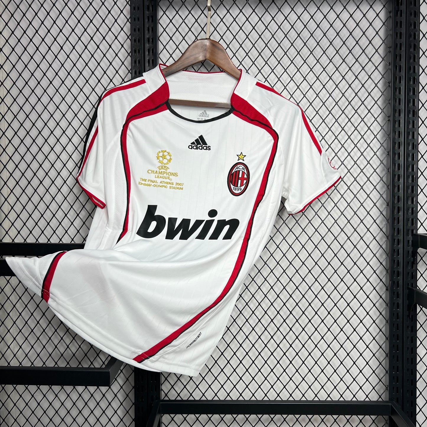 AC Milan 2006-07 Away Retro Jersey – Adidas White Red Champions League Final Athens Edition | Kaka Pirlo Maldini Bwin
