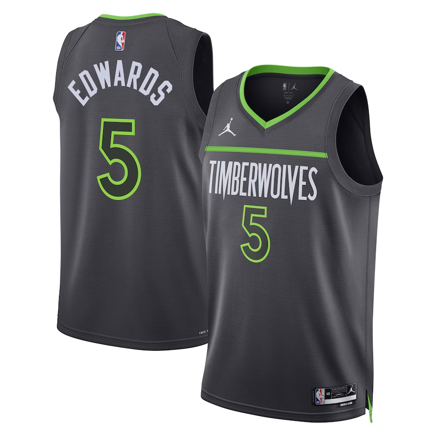 Anthony Edwards #5 Minnesota Timberwolves Gray Statement Edition Swingman Jersey – Jordan Brand