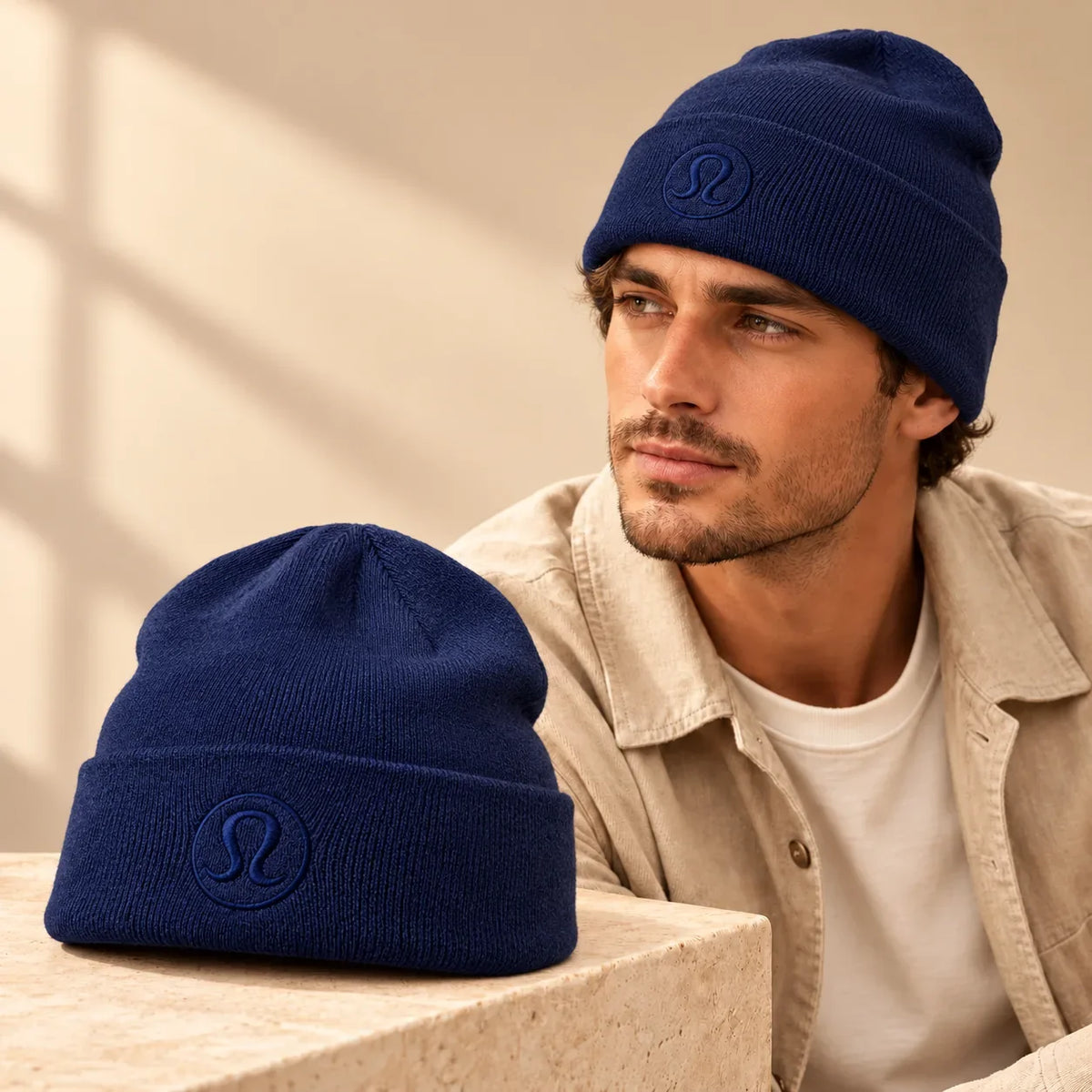 Miu Miu Knit Beanie ganni beanie sale polo beanies on sale worn on model with product close-up