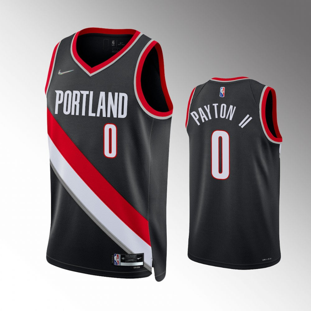 Gary Payton II #0 Portland Trail Blazers Black Icon Edition NBA Basketball Jersey