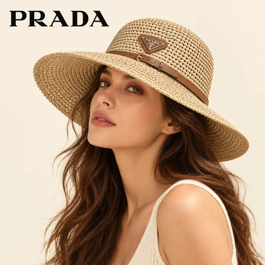 Prada Open Knit Straw Hat - image 1