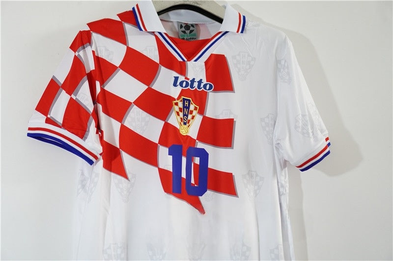 Croatia 1998 Home Retro Soccer Jersey – Lotto HNS Checkerboard World Cup Third Place Kit