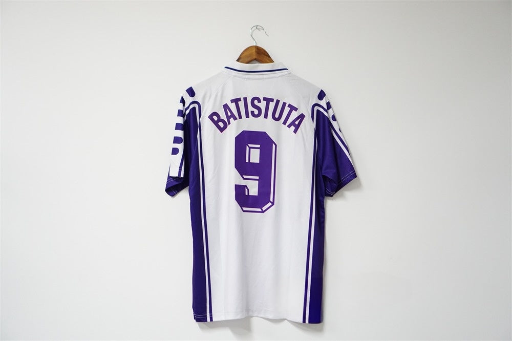 Fiorentina 1999-2000 Away Jersey – White FILA Toyota Champions League Retro Football Shirt | Batistuta Rui Costa