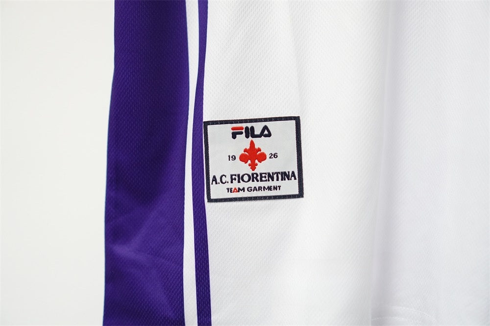 Fiorentina 1999-2000 Away Jersey – White FILA Toyota Champions League Retro Football Shirt | Batistuta Rui Costa